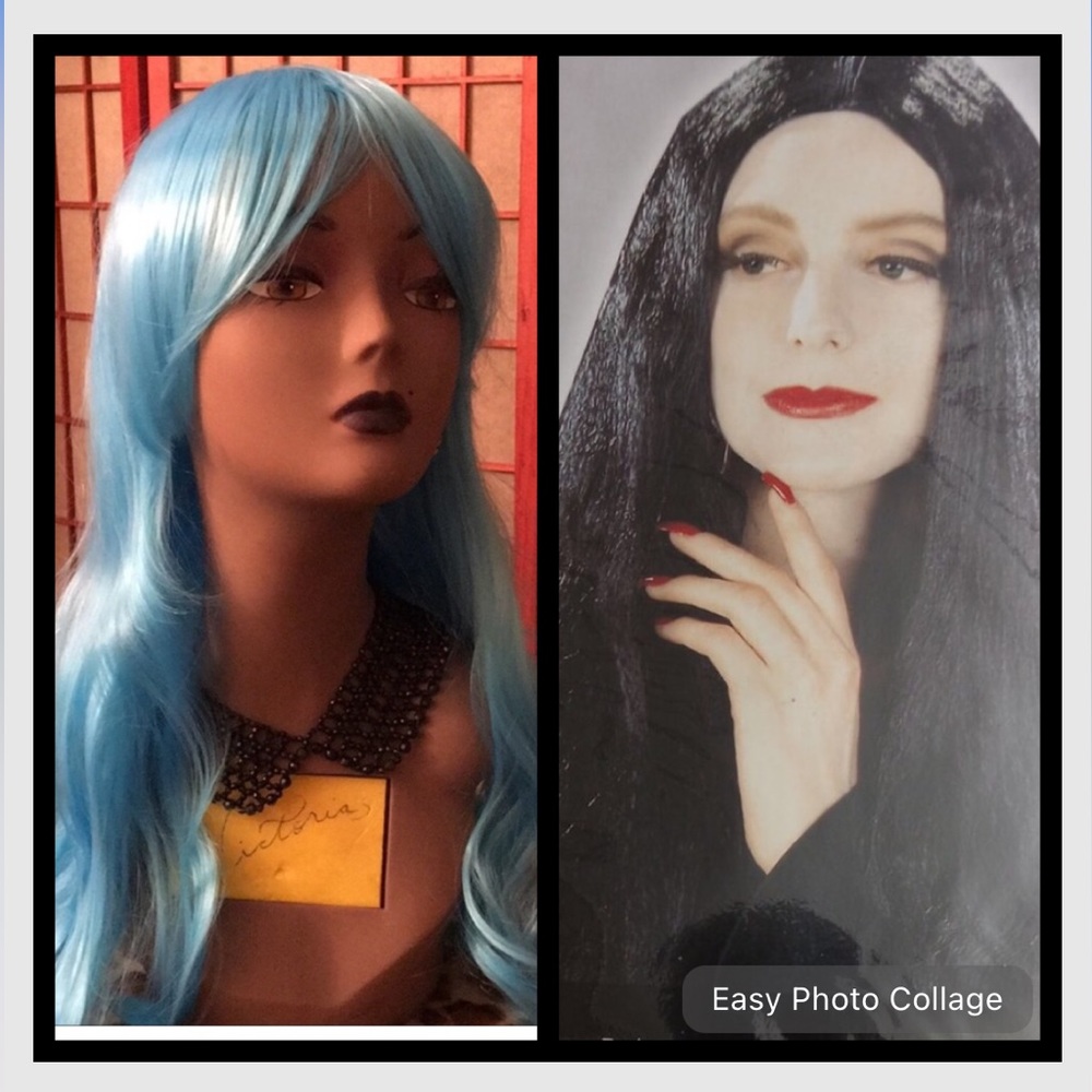 Beautiful Blue or Black Long Hair. Brand New. Never worn. In its packaging - Picture 4 of 11